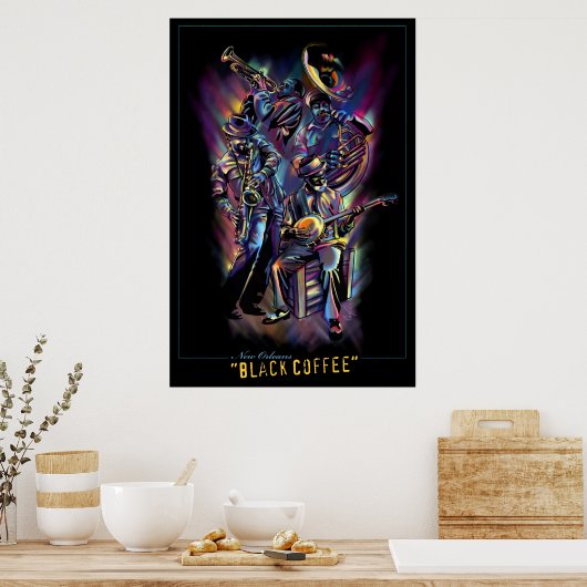 "New Orleans - Black Coffee" Poster (Küche)