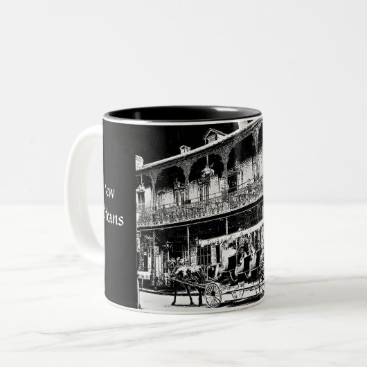 New Orleans Black & White - Kaffee Tasse (Vorderseite Links)