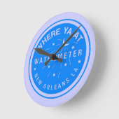 New Orleans Blue Water Meter Clock Runde Wanduhr (Winkel)