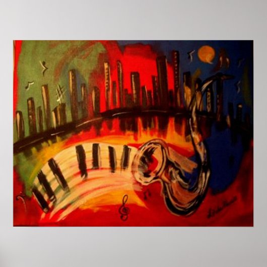 "New Orleans Blues" von Linda Powell~Original Poster (Vorne)