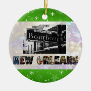 New Orleans Bourbon St Beads NOLA Weihnachten Keramik Ornament