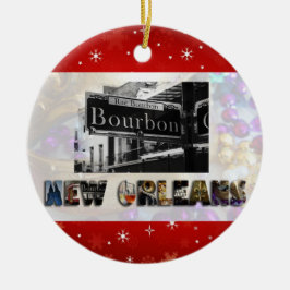 New Orleans Bourbon St Beads NOLA Weihnachten Keramik Ornament