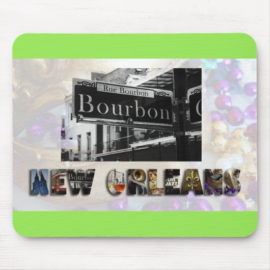 New Orleans Bourbon Street Beads NOLA Mousepad (Vorne)