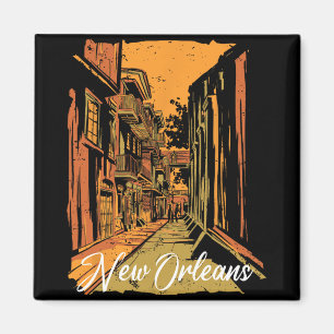 New Orleans Bourbon Street Souvenir Französisches  Magnet