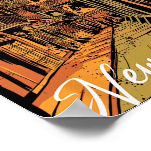 New Orleans Bourbon Street Souvenir French Quarter Poster (Ecke)