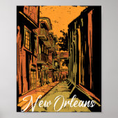New Orleans Bourbon Street Souvenir French Quarter Poster (Vorne)