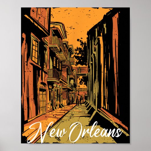 New Orleans Bourbon Street Souvenir French Quarter Poster (Vorne)