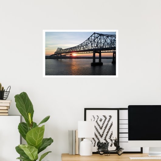 New Orleans Bridge bei Sunset Poster (Heimbüro)