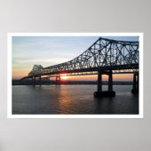 New Orleans Bridge bei Sunset Poster (Vorne)