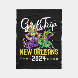New Orleans Bychelorette Party Mask Mardi Gras Gir Fleecedecke