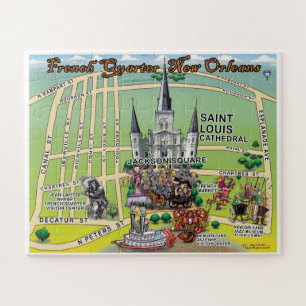 New Orleans Cartoon Karte Puzzle