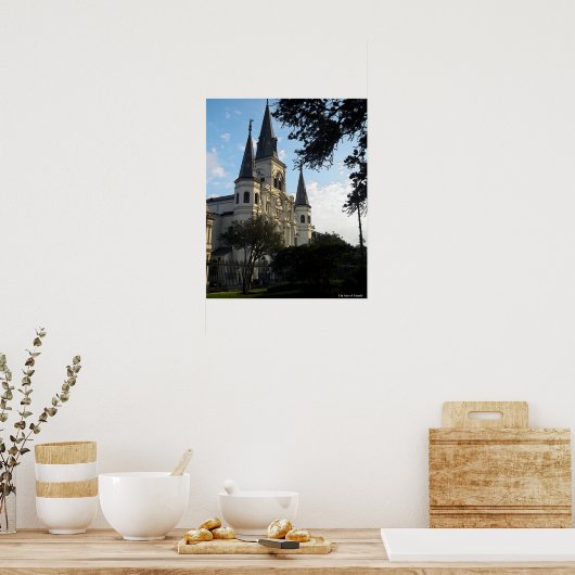 New Orleans Cathedral, 3D Style Poster (Küche)