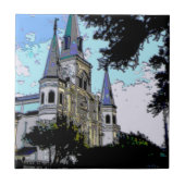 New Orleans Cathedral Altes Aussehen Fliese (Vorderseite)