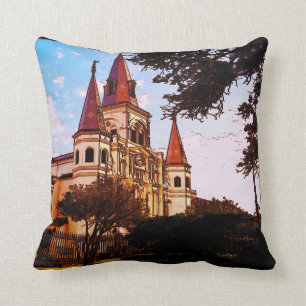 New Orleans Cathedral Altes Aussehen Kissen