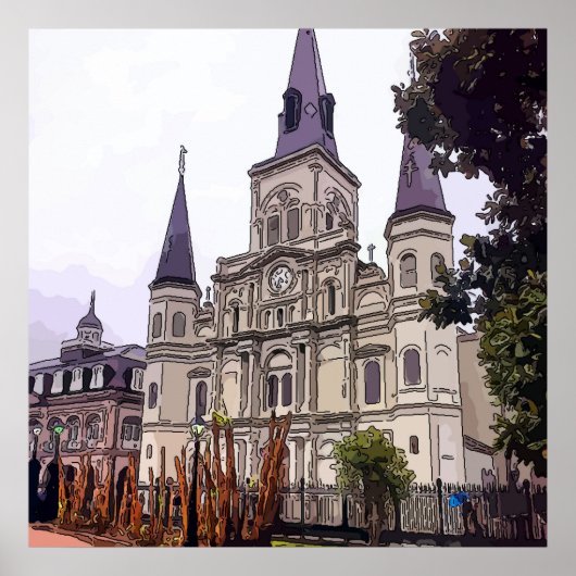 New Orleans Cathedral Winter Poster (Vorne)