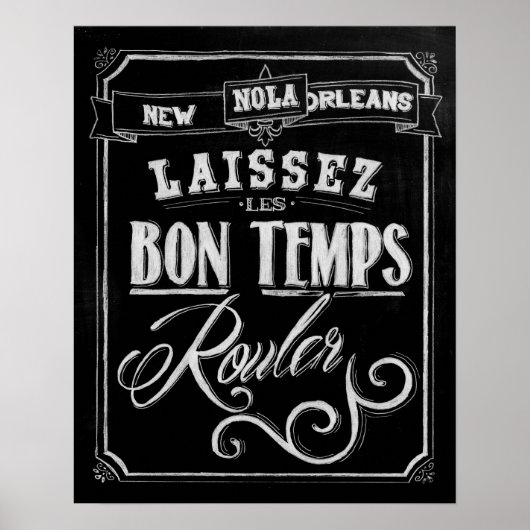 New Orleans Chalkboard Poster (Vorne)