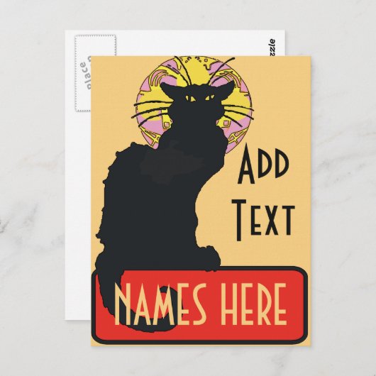 New Orleans Chat Noir Edit Text Blank Postkarte (Vorne/Hinten)