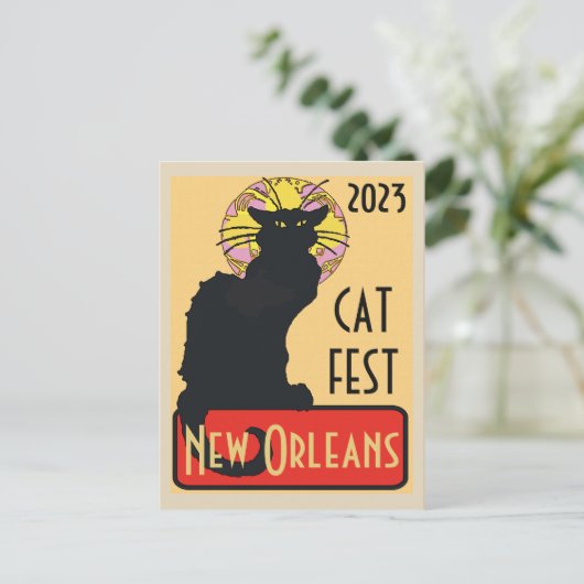 New Orleans Chat Noir Edit Text Poster Postkarte (Stehend Vorderseite)