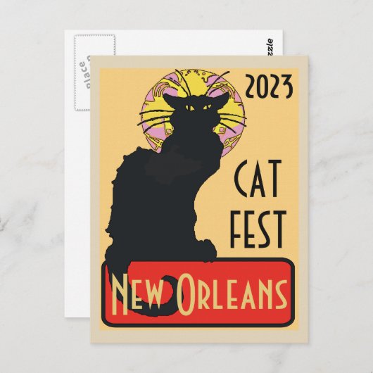 New Orleans Chat Noir Edit Text Poster Postkarte (Vorne/Hinten)