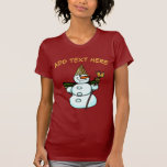 New Orleans Christmas Snowman, personalisieren T-Shirt<br><div class="desc">New Orleans Weihnachtsschneemann, Der berühmte fliegende Schneemann kann im Web personalisiert werden. Füge Text hinzu</div>
