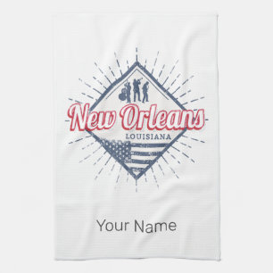 New Orleans City Louisiana Vereinte Staaten Vintag Geschirrtuch