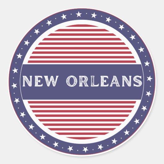 New Orleans City Pride Emblem – American Identity Runder Aufkleber (Vorderseite)