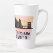 New Orleans City Skyline Latitude und Länge Milchtasse (Rechts)