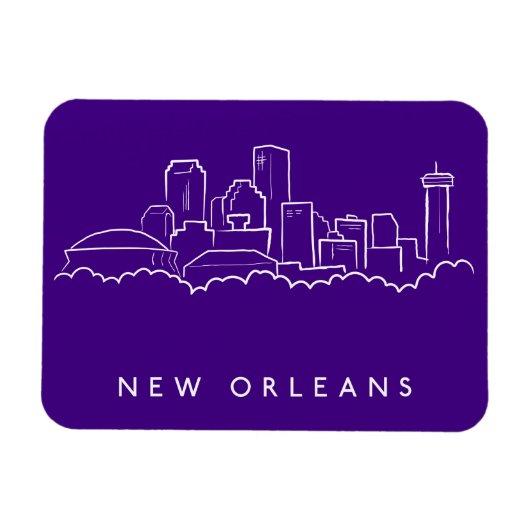 New Orleans City Skyline Magnet (Horizontal)