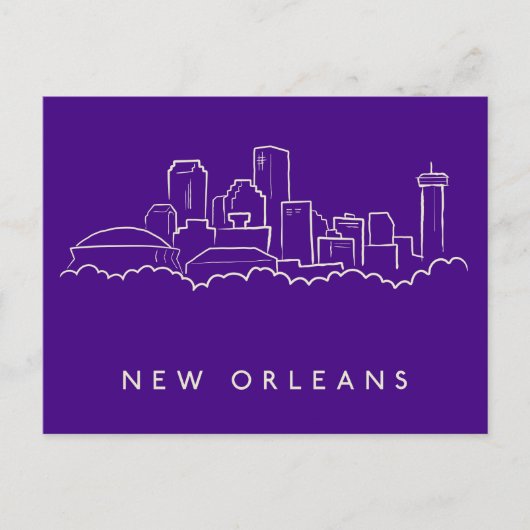 New Orleans City Skyline Postkarte (Vorderseite)