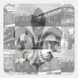 New Orleans Collage [Square Stickers] Quadratischer Aufkleber