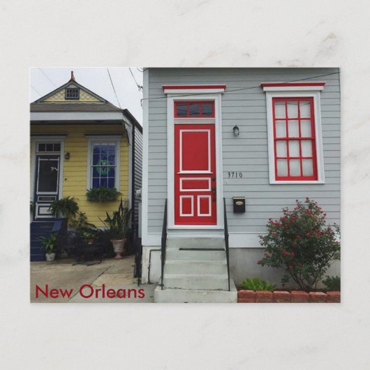 New Orleans Colorful Shotgun Houses Postcard Postkarte (Vorderseite)