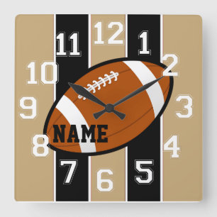 New Orleans Colors Football Wall Clock Quadratische Wanduhr