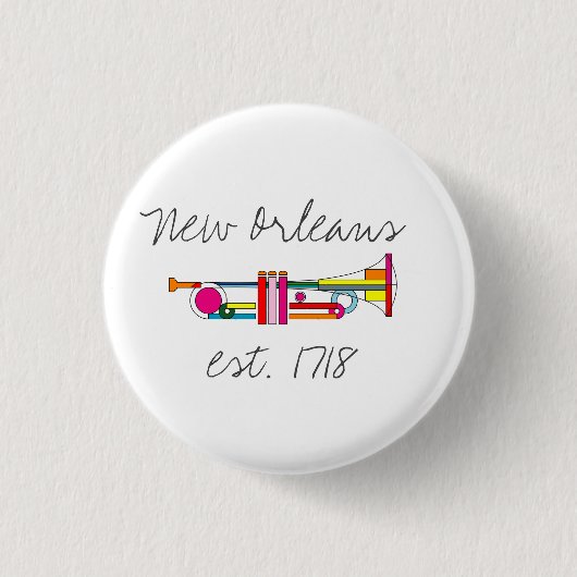 "New Orleans" Cooler Jazz Trumpet Button (Vorderseite)