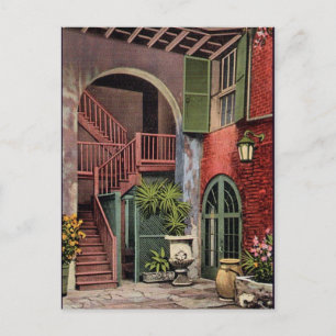 New Orleans Courtyard Patio Postkarte