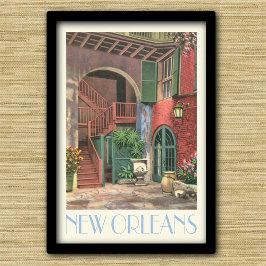 New Orleans Courtyard, Vintage Poster