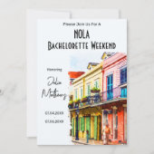 New Orleans Destination Bachelorette Weekend Einladung (Vorderseite)