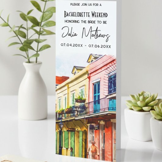 New Orleans Destination Bachelorette Wochenende Einladung