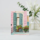 New Orleans Door mit Shutters Postkarte (Stehend Vorderseite)