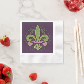 New Orleans fleur-de-lis grün und lila Serviette (Beispiel)