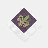 New Orleans fleur-de-lis grün und lila Serviette (Ecke)