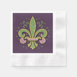 New Orleans fleur-de-lis grün und lila Serviette