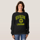 New Orleans Fleur de Lis Varsity Style Mardi Gras Sweatshirt (Vorne ganz)