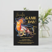 New Orleans Football Party Game Day Mardi Gras Einladung (Stehend Vorderseite)