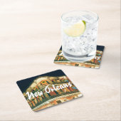 New Orleans French Quarter Architecture Stone Coas Rechteckiger Pappuntersetzer (Vor Ort)