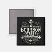 New Orleans French Quarter Bourbon Street Louisian Magnet (Vorderseite/Rückseite)