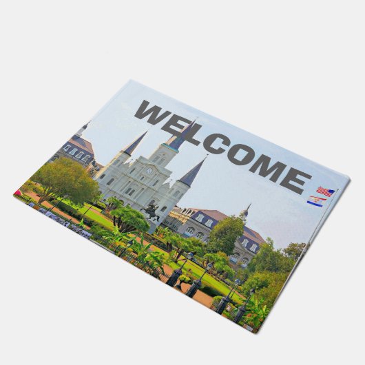 New Orleans French Quarter Fußmatte (Schrägansicht)