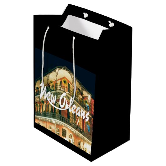 New Orleans French Quarter Gebäude Foto Mittlere Geschenktüte (Rückseite Schrägansicht)