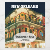 New Orleans French Quarter Hintergrund mit Text Weinetikett (Einzelnes Label)