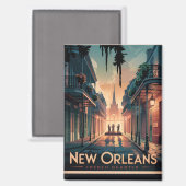 New Orleans French Quarter Magnet (Vorderseite/Rückseite)