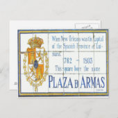 New Orleans French Quarter Plaza D'Armas Zeichen Postkarte (Vorne/Hinten)